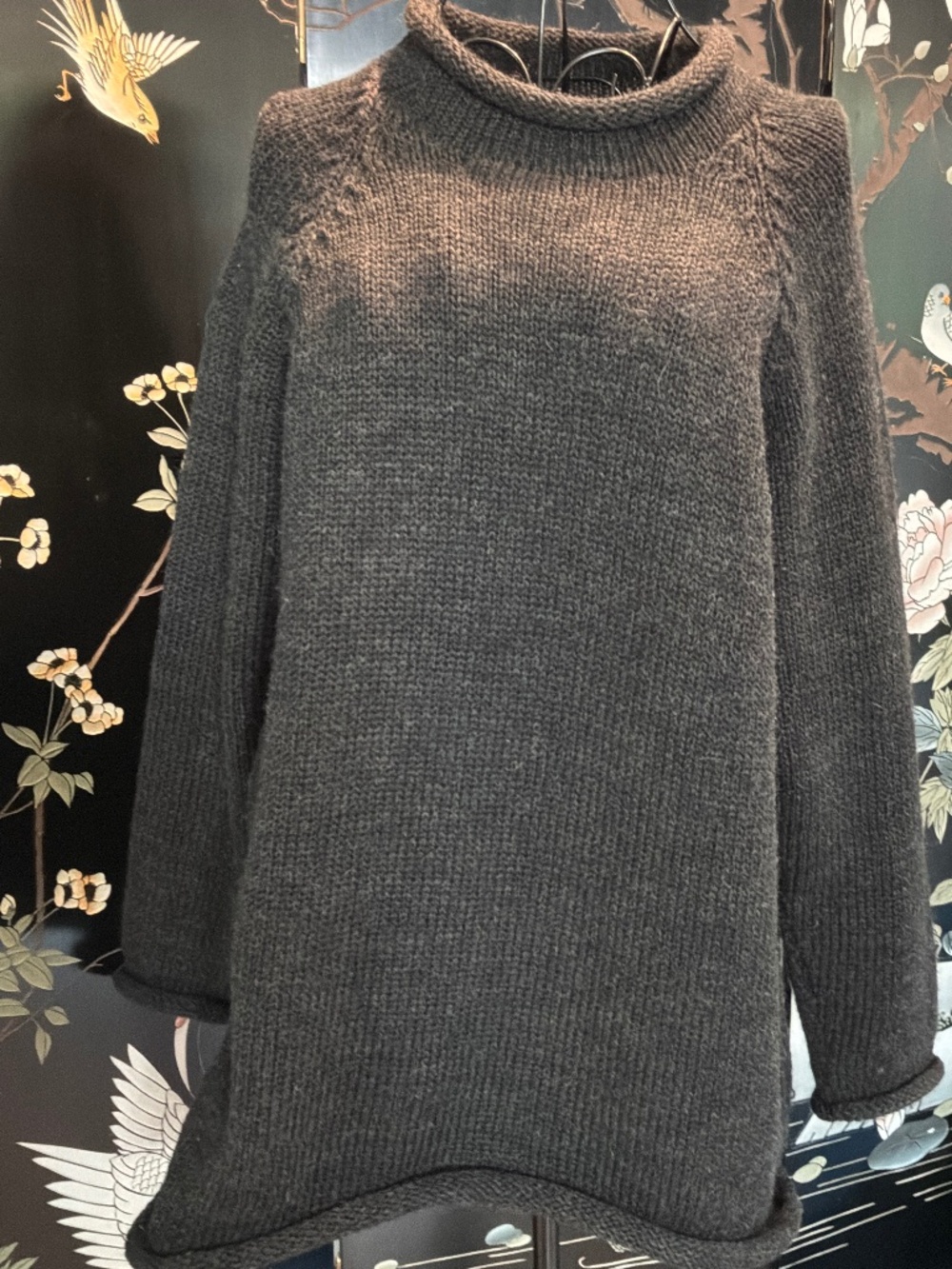 Peruvian Trading Co Hand Knit 100% Peruvian Highland Wool Roll Neck Sweater L